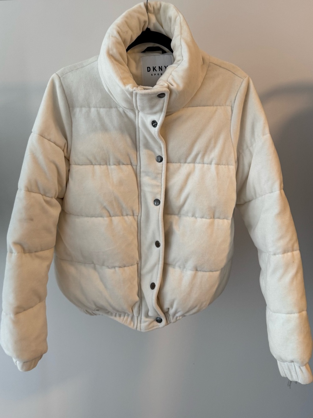 DKNY Off-White Quilted Puffer Jacket